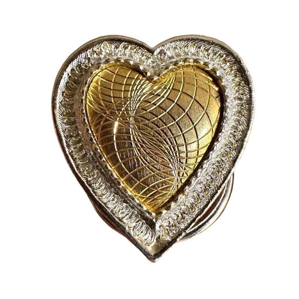 Vintage Two Tone  heart Scarf Clip